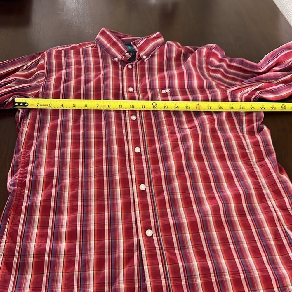 Wrangler 20X Men’s Plaid Button Down Red Shirt Size Large - Picture 7 of 12